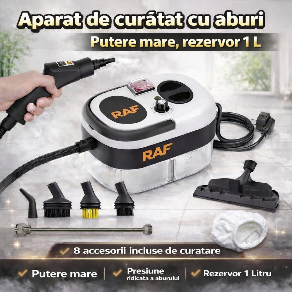 Aparat de Curățat cu Abur  – Igienizare, Degresare, Rezervor 1L și Accesorii Multiple