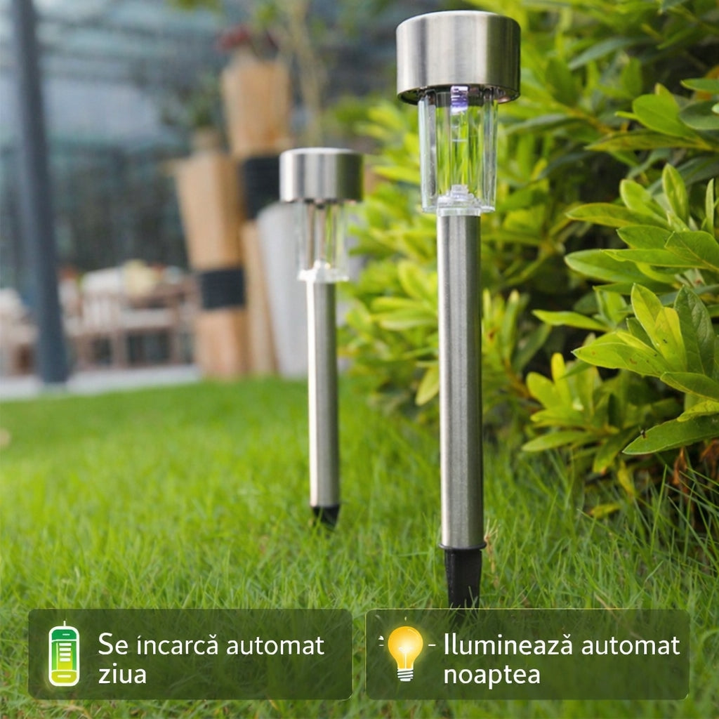 Set 12 Lămpi Solare pentru Grădină – Iluminare Elegantă & Economică