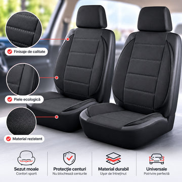Set Huse Universale pentru Scaune Auto – Sezut Moale și Protecție pentru Centuri