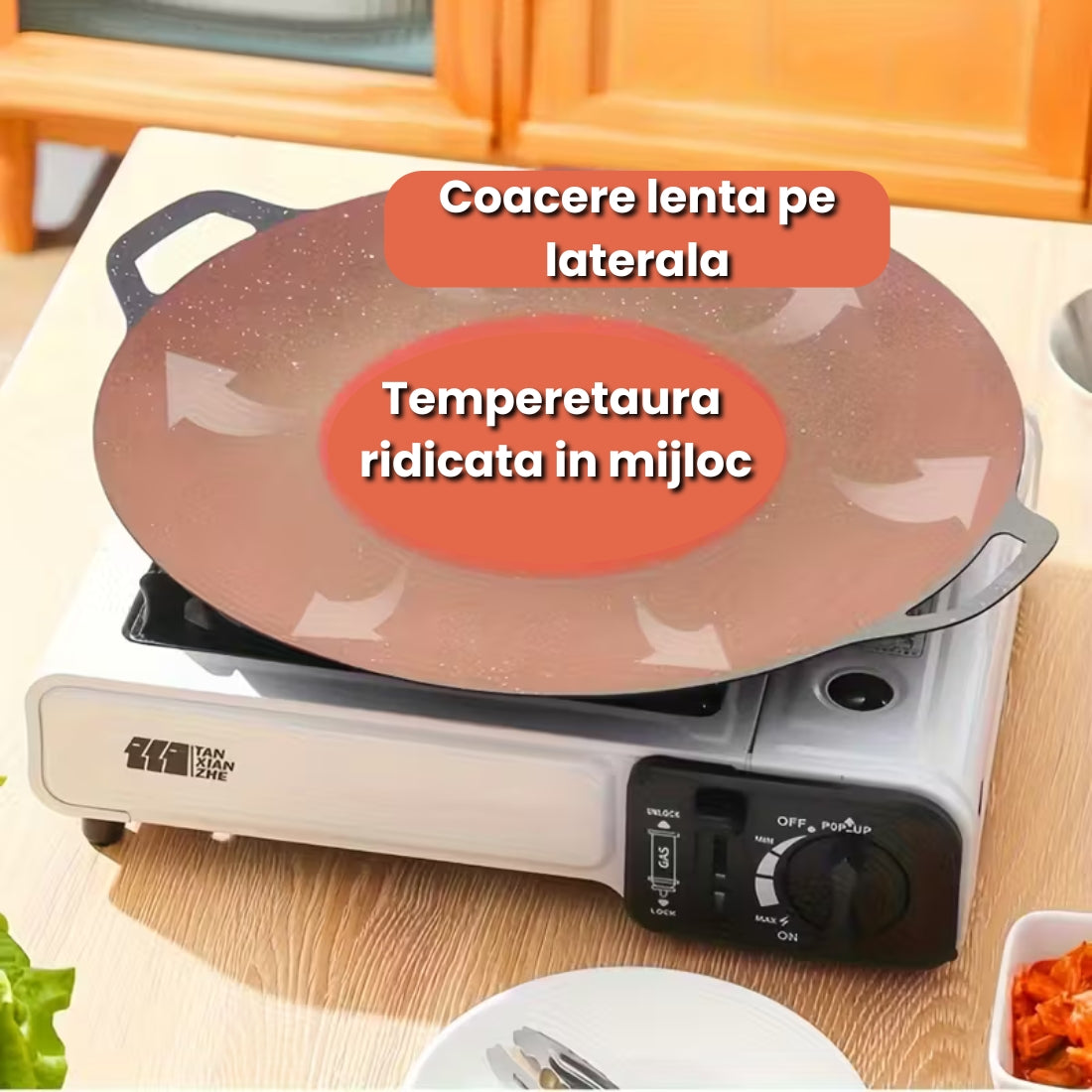 Plită Japoneză Antiaderentă 32 cm – Material Durabil, Gătit Uniform