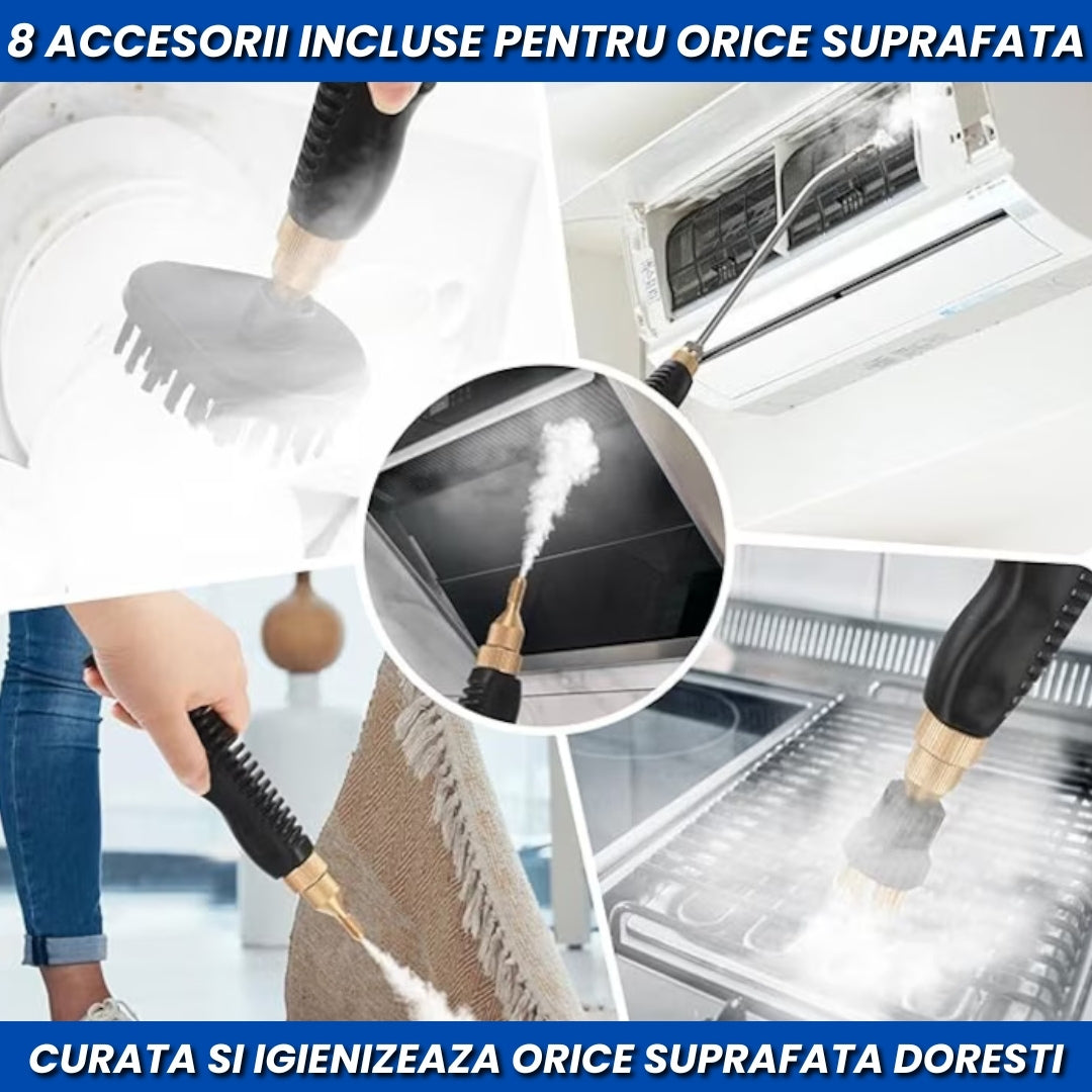 Aparat de Curățat cu Abur  – Igienizare, Degresare, Rezervor 1L și Accesorii Multiple