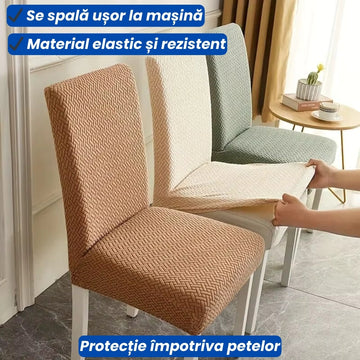 Set 6 Huse Universale pentru Scaune – Transformă si Protejeaza Aspectul Scaunelor