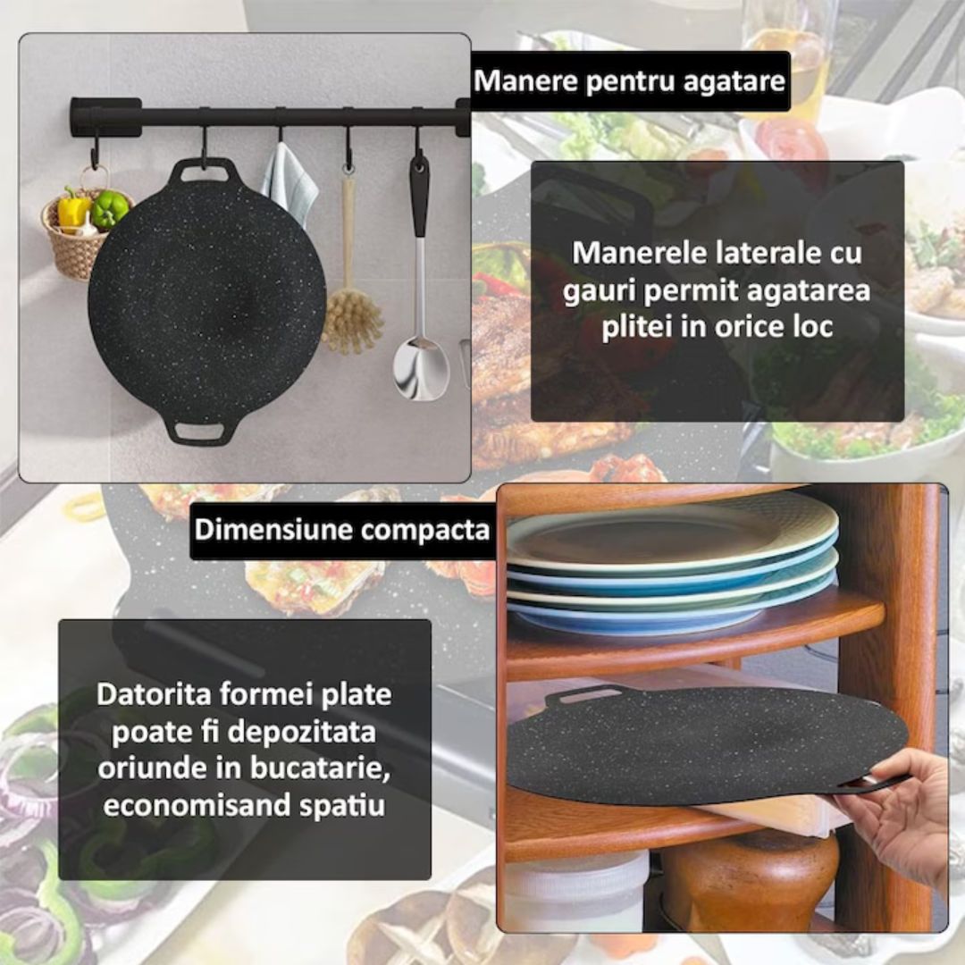 Plită Japoneză Antiaderentă 32 cm – Material Durabil, Gătit Uniform