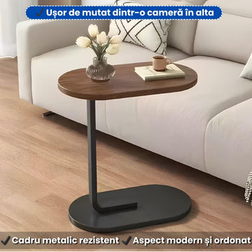 Măsuță Ovală Laterală pentru Cafea – Design Modern și Stabil