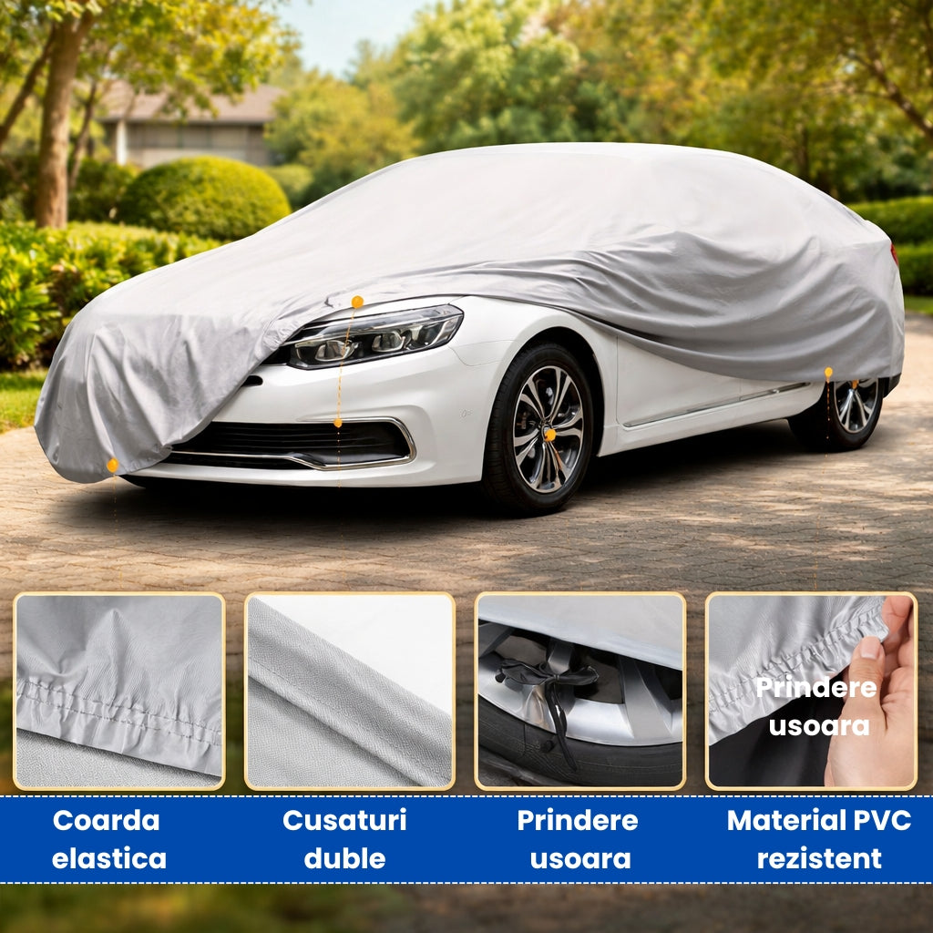 Husă Auto Impermeabilă - Protecție Ploaie, Zăpadă, Soare, Praf, Zgârieturi - Dimensiuni Mari
