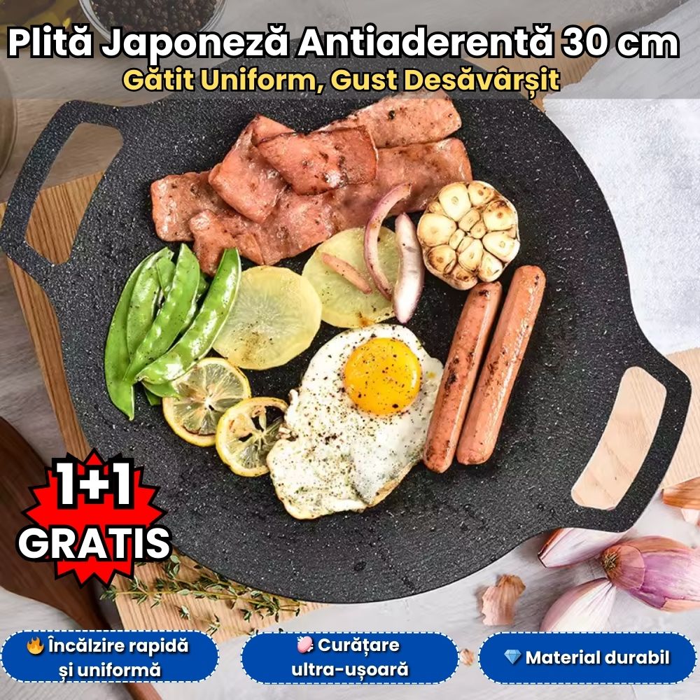 Plită Japoneză Antiaderentă 32 cm – Material Durabil, Gătit Uniform